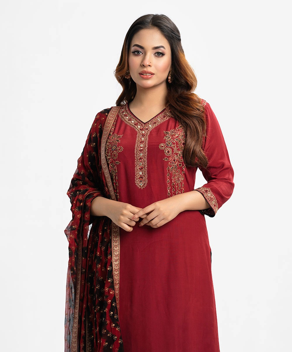 Pink Blended Shrug Style Kameez