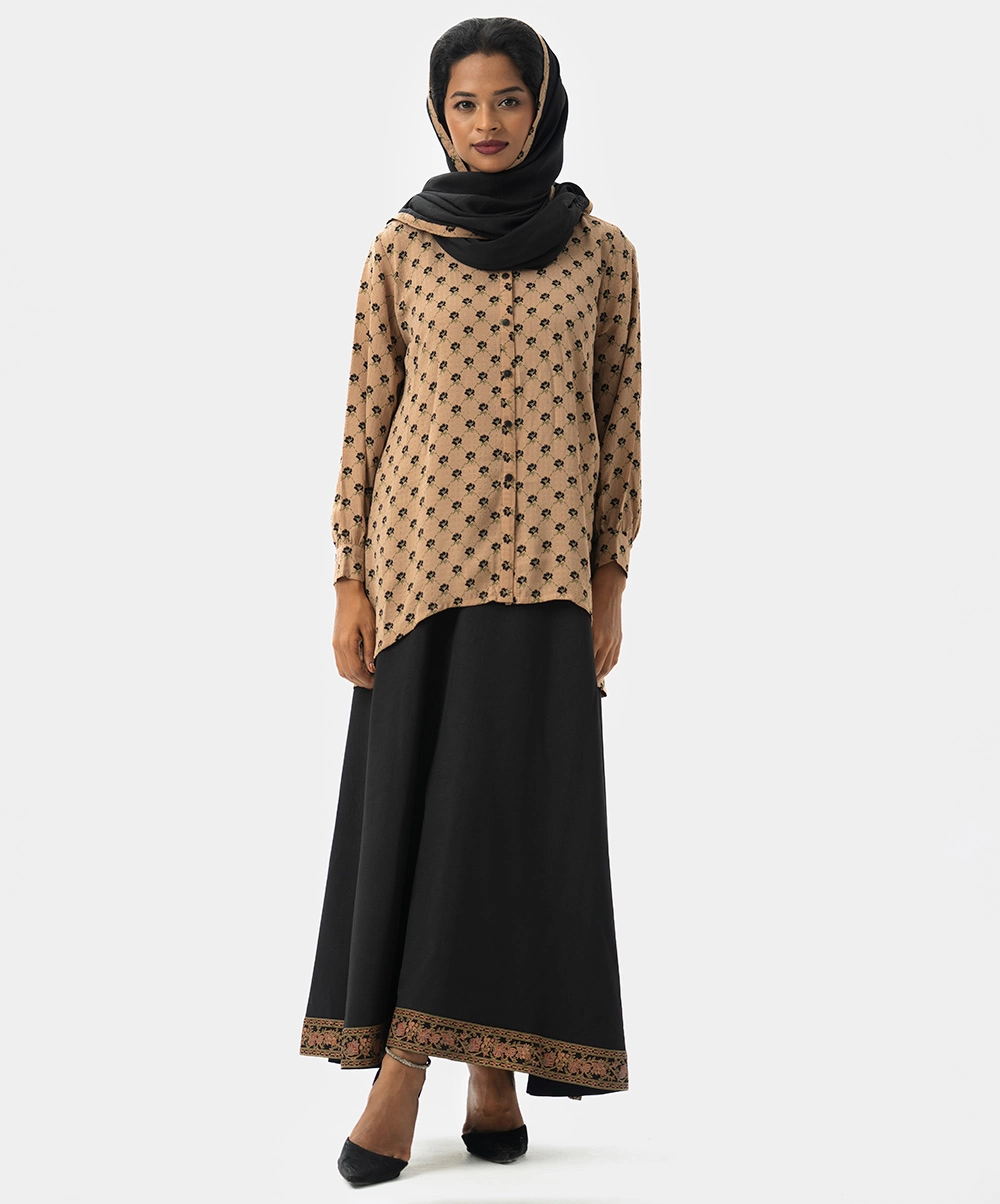 Black Georgette Abaya Set