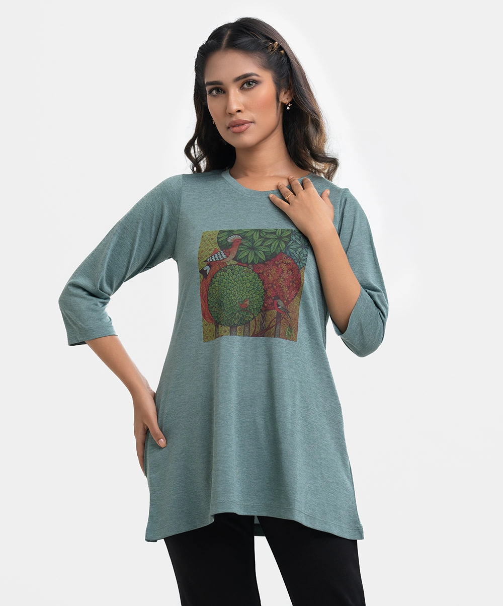 Green Cotton Ladies T-shirt