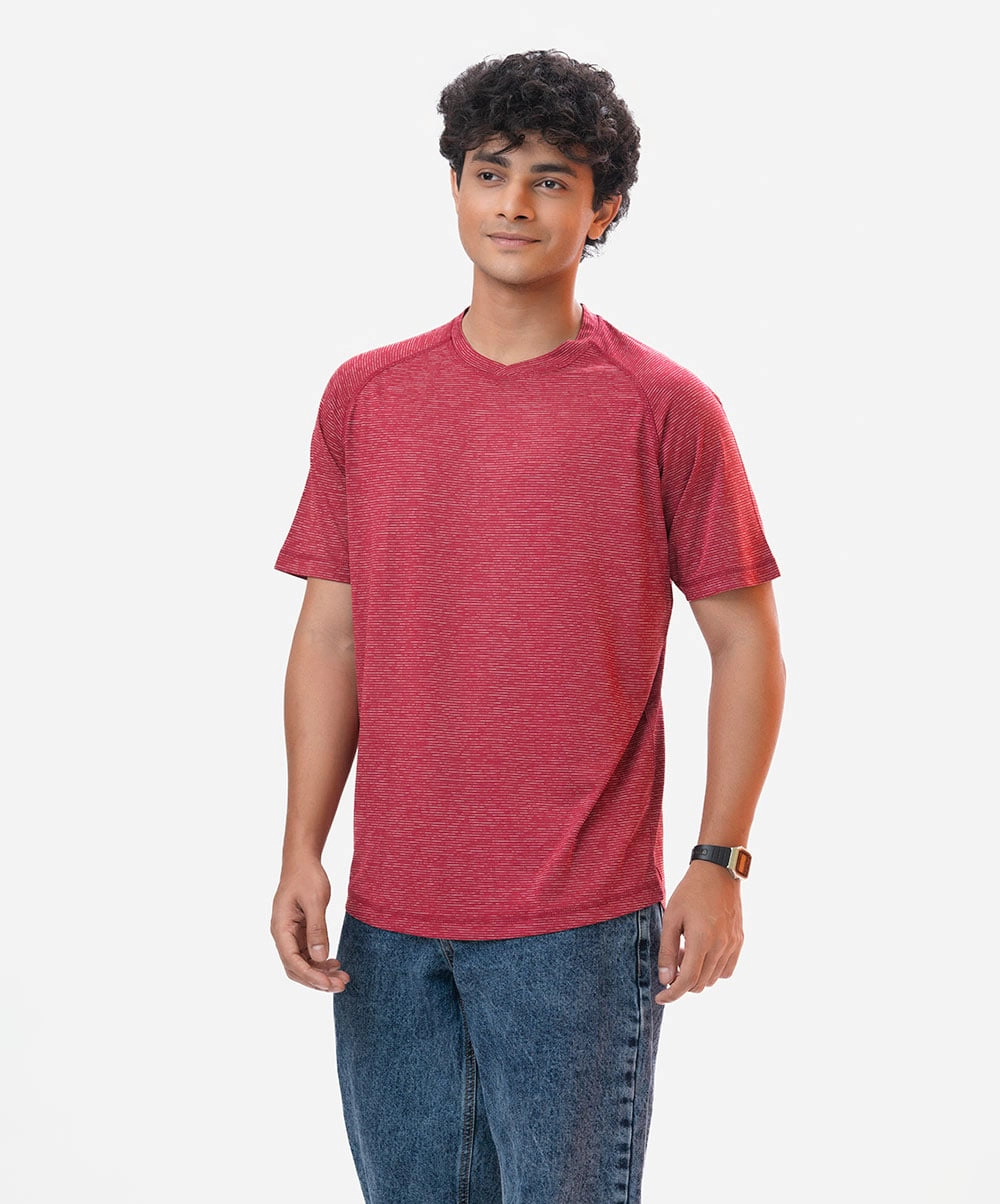 Red Cotton Knit T-shirt