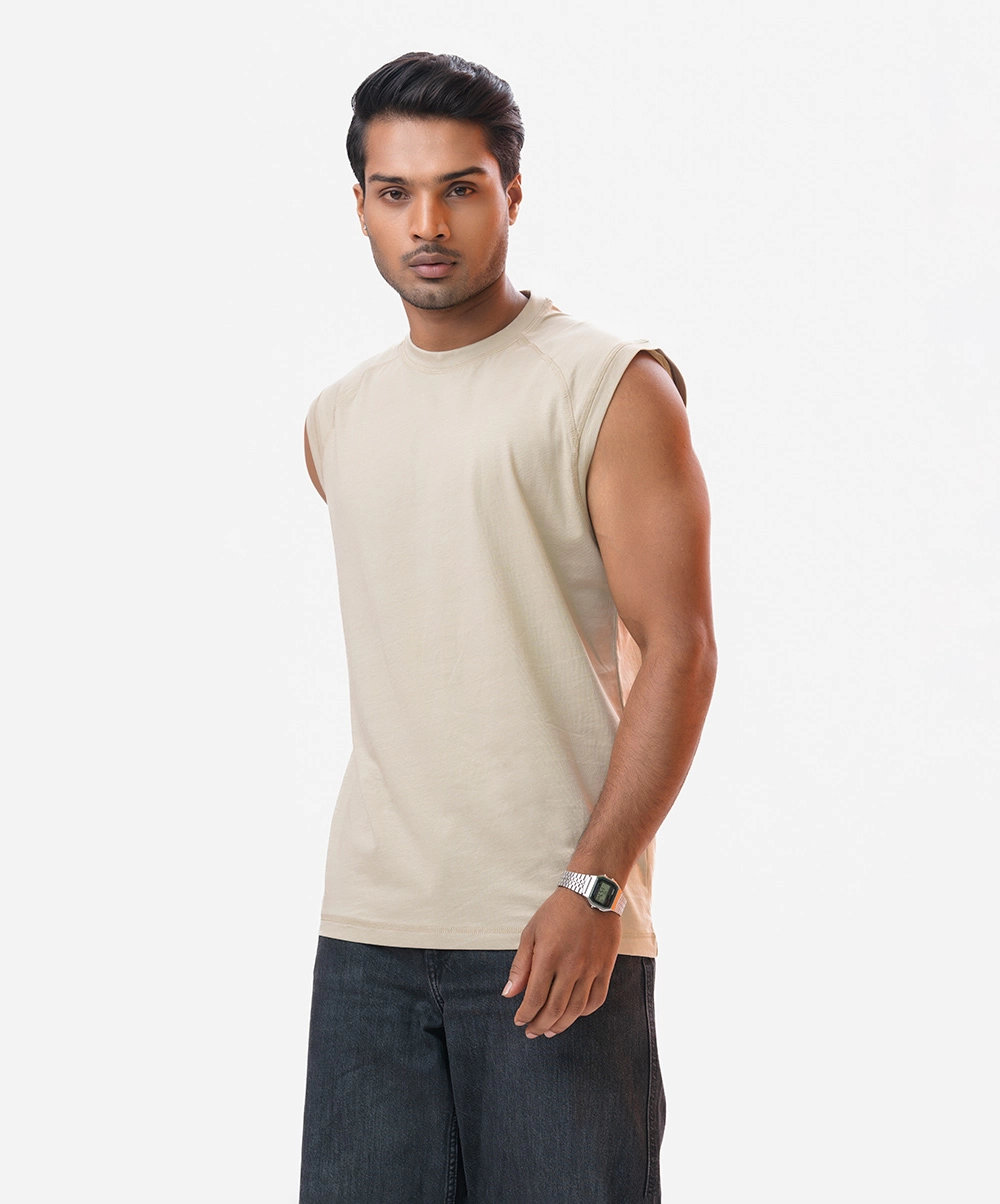 Green Cotton Gym Vest