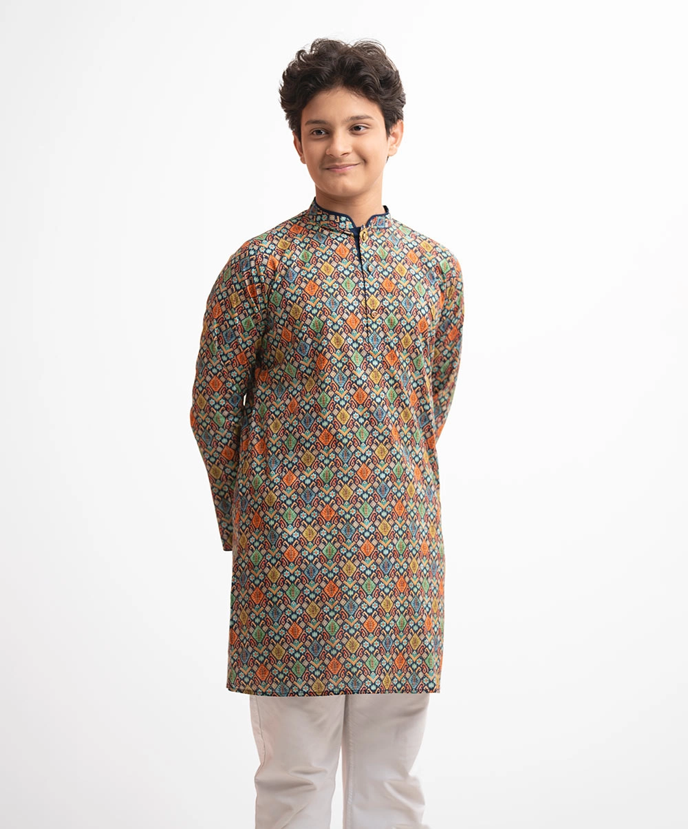 Printed Cotton Ethnic Panjabi