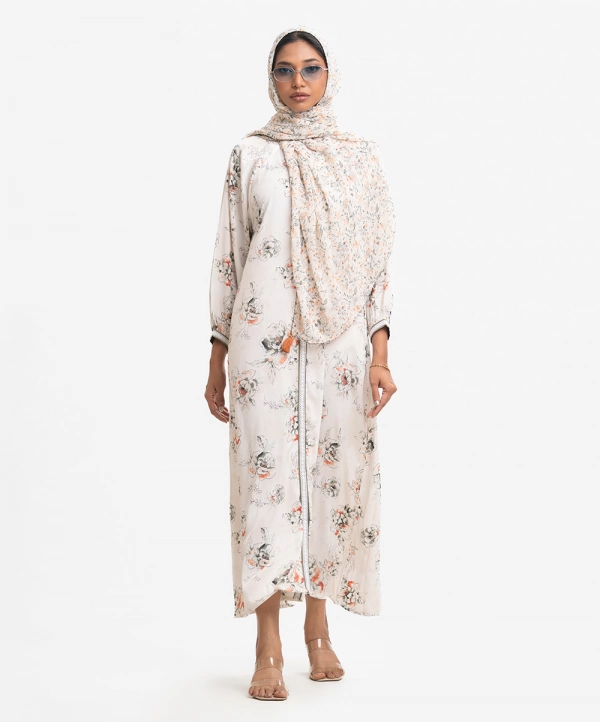 White Joom Long Abaya Set