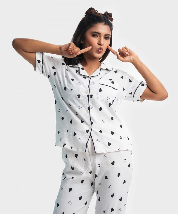 White Cotton Pajama Set